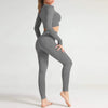 Seamless Ladies Yoga Set Long Sleeve Sportswear