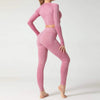 Seamless Ladies Yoga Set Long Sleeve Sportswear