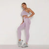 Skinny Tracksuit Breathable Bra Long Sleeve Top Seamless Outfits High Waist Push Up Leggings