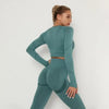 Skinny Tracksuit Breathable Bra Long Sleeve Top Seamless Outfits High Waist Push Up Leggings