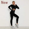 Skinny Tracksuit Breathable Bra Long Sleeve Top Seamless Outfits High Waist Push Up Leggings