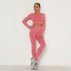 Skinny Tracksuit Breathable Bra Long Sleeve Top Seamless Outfits High Waist Push Up Leggings