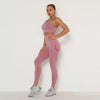 Skinny Tracksuit Breathable Bra Long Sleeve Top Seamless Outfits High Waist Push Up Leggings