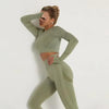 Skinny Tracksuit Breathable Bra Long Sleeve Top Seamless Outfits High Waist Push Up Leggings