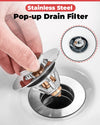 Stainless Steel Pop-Up Drain Filter - Yousweety