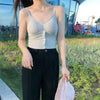 Wild Solid Color Sling Tank Top V-neck Cotton