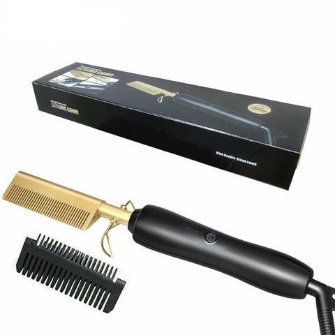2-in-1 Hair Curler & Straightener Comb