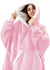 Christmas Hooded Fleece Pajamas TV Blanket Outdoor Cold-proof Nightgown Couple Cold-proof Fleece White Edge