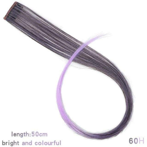 Long Straight Colorful Hair Extension Rainbow Hair 22 Inch