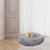 Pet Dog Cat Calming Bed Warm Soft Plush Round Light Gray