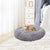 Pet Dog Cat Calming Bed Warm Soft Plush Round Light Gray