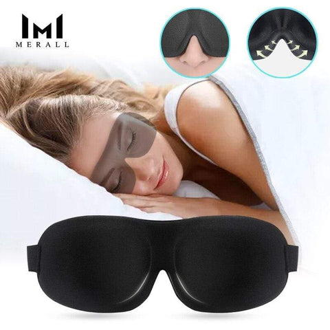 Upgraded 3D sleep mask total blackout eyeshade sleeping aid